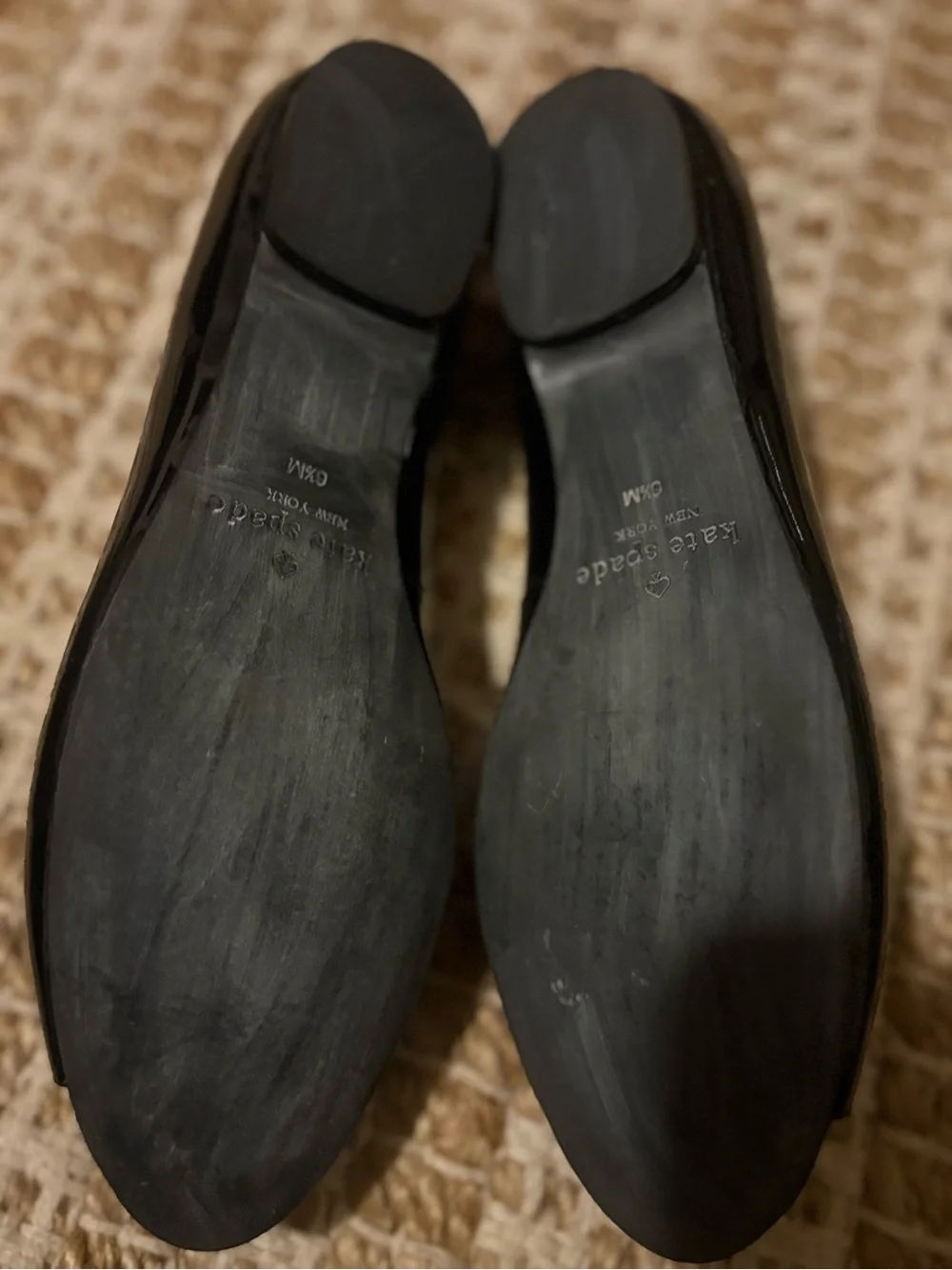 Kate Spade New York patent leather peep-toe flats